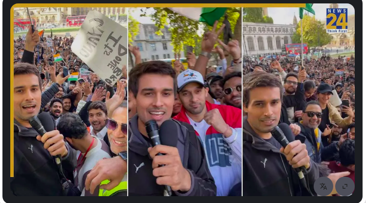 YouTuber Rathee leads protest in London against electoral irregularities in India