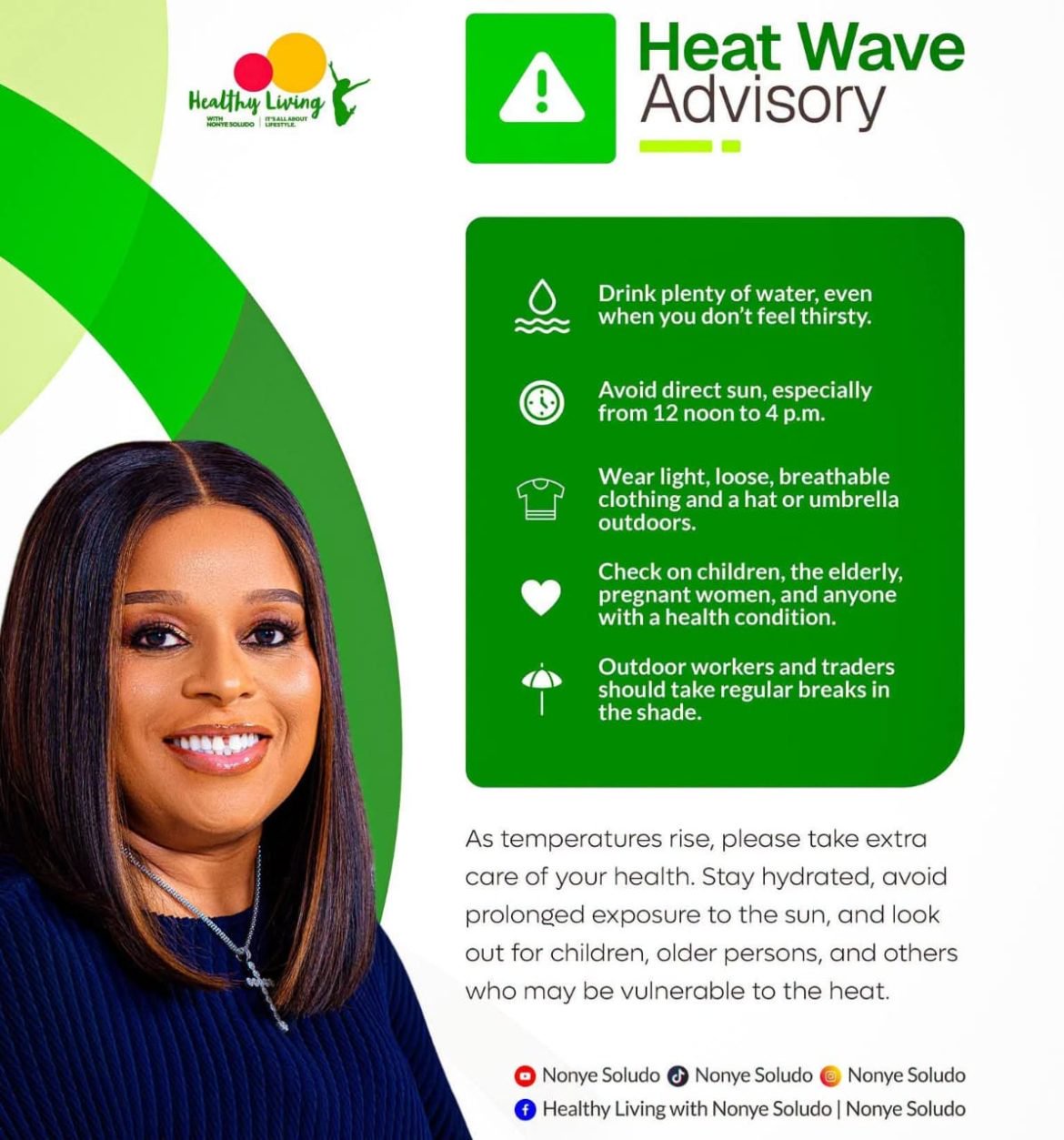 Mrs Soludo Enjoins Anambra Residents To Take Precautions Against Extreme Heat