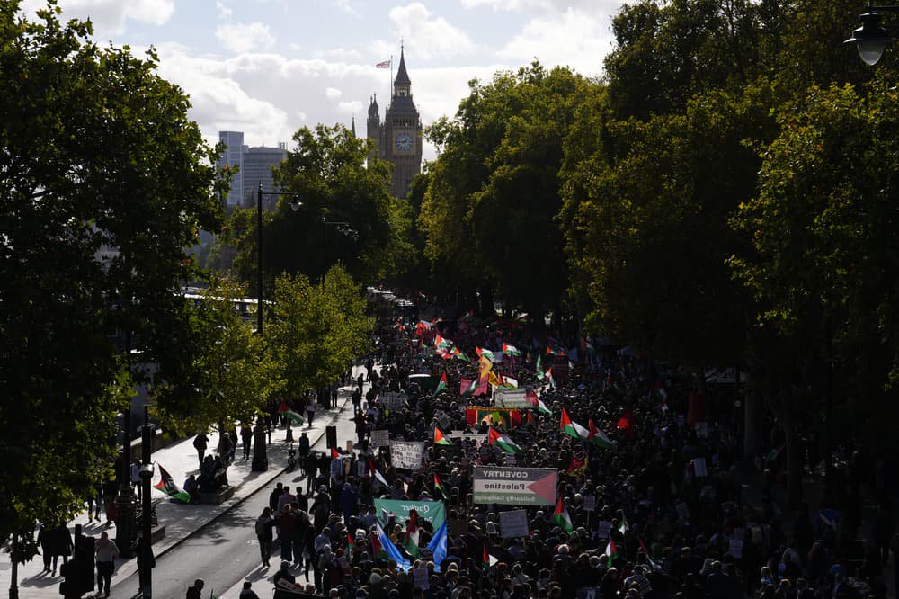 Several arrests made as thousands descend on London for pro-Palestine protest