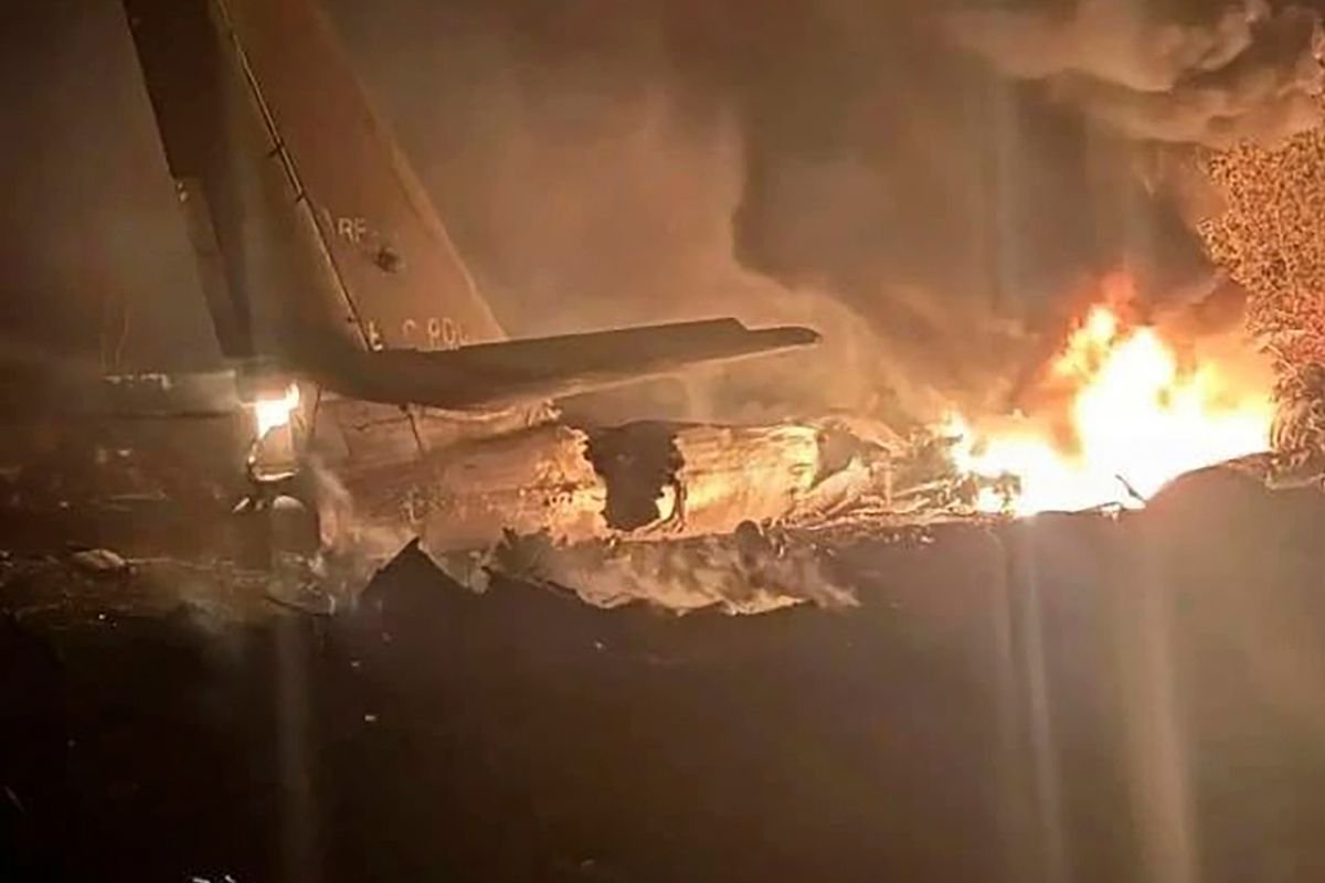 Nuclear-capable Russian warplane crashes in ball of fire with at least six dead