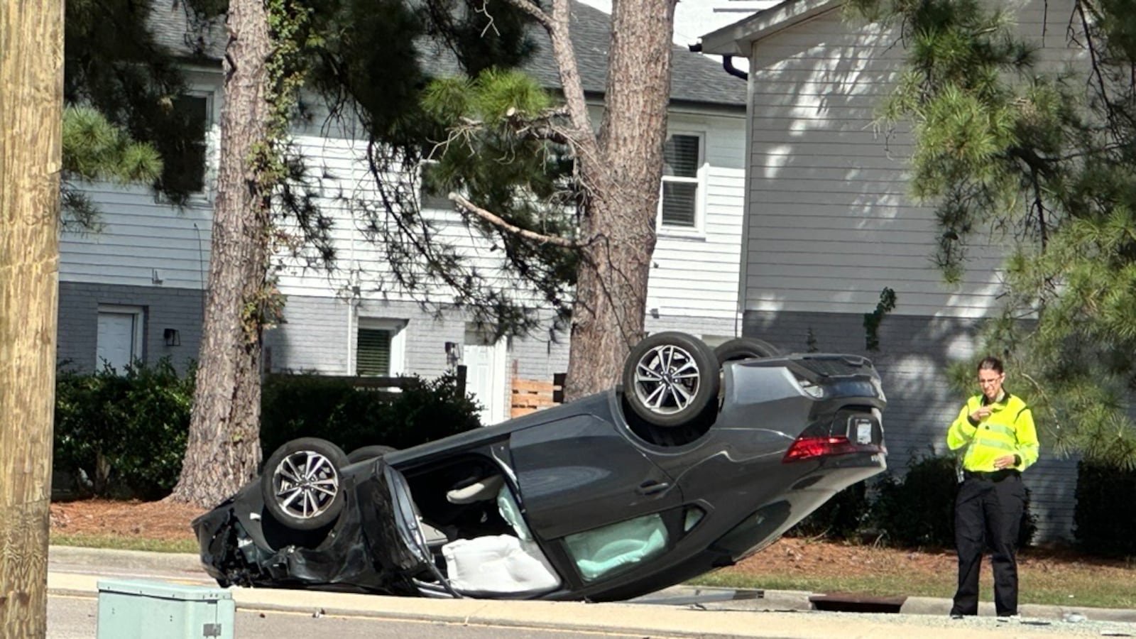 Two vehicles crashed at an intersection in Greenville Monday afternoon