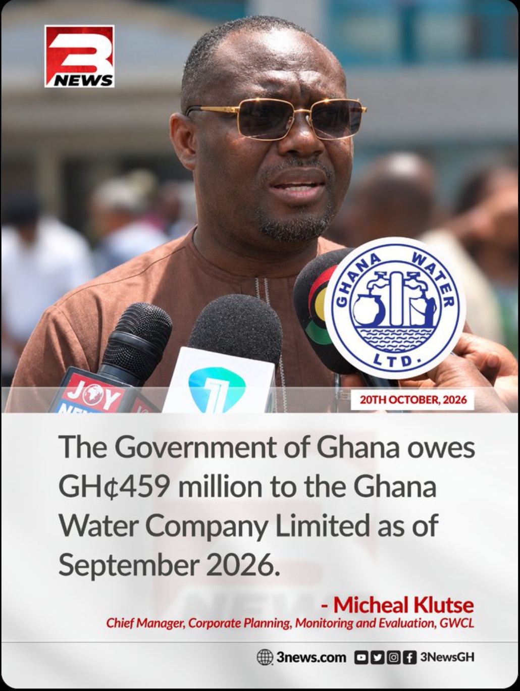 GWCL Reveals GH¢459 Million Government Debt as Water Utility Struggles to Stay Afloat