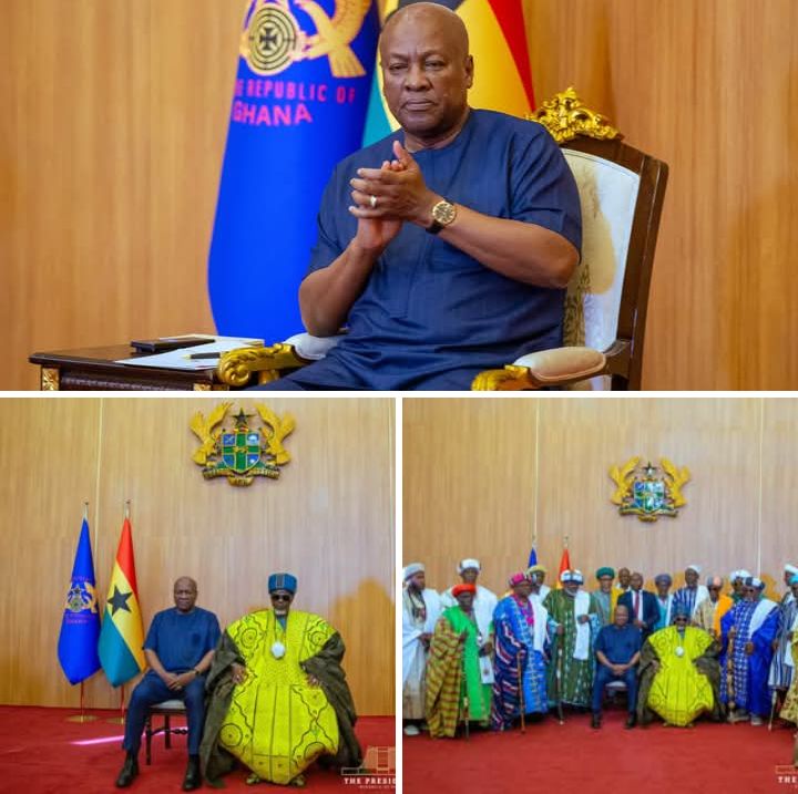 Mahama Gives Up Presidential Chair for Dagbon Regent in Symbolic Gesture of Respect for Tradition