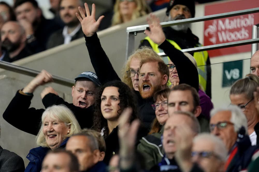 Harry spotted in stands at rugby union match
