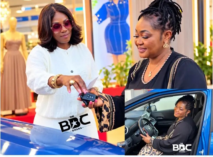 Ghanaians Left In Disbelief As Maame Gold Gifts Christiana Awuni A Brand New Toyota Sienta