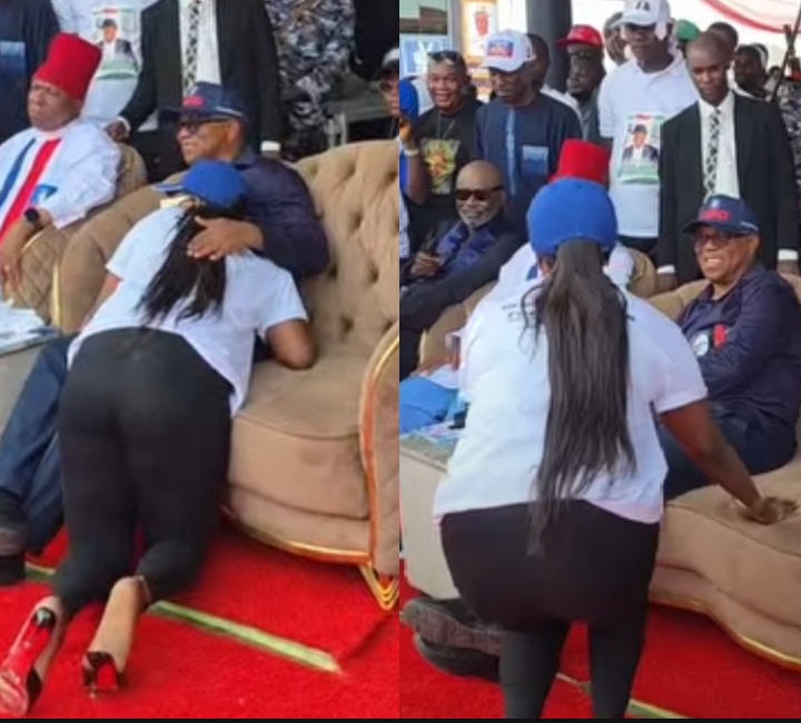 Hon. Natasha Spotted With Presidential Candidate Peter Obi at a Gathering in Bayelsa