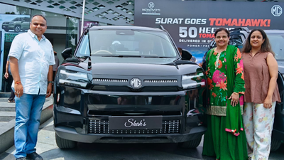 JSW MG Motor delivers 50 Hector Tomahawk EVs in a single day: Details