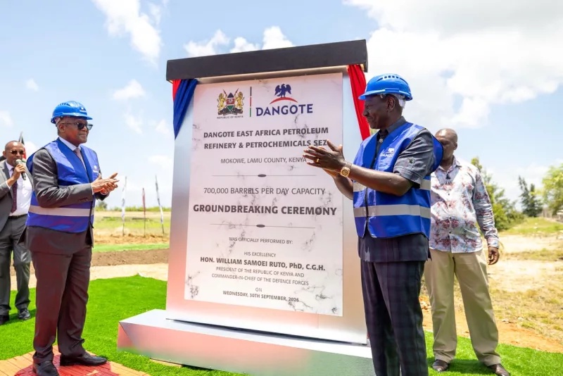 [PHOTOS] Ruto, Dangote lead groundbreaking of Sh2 trillion Lamu refinery