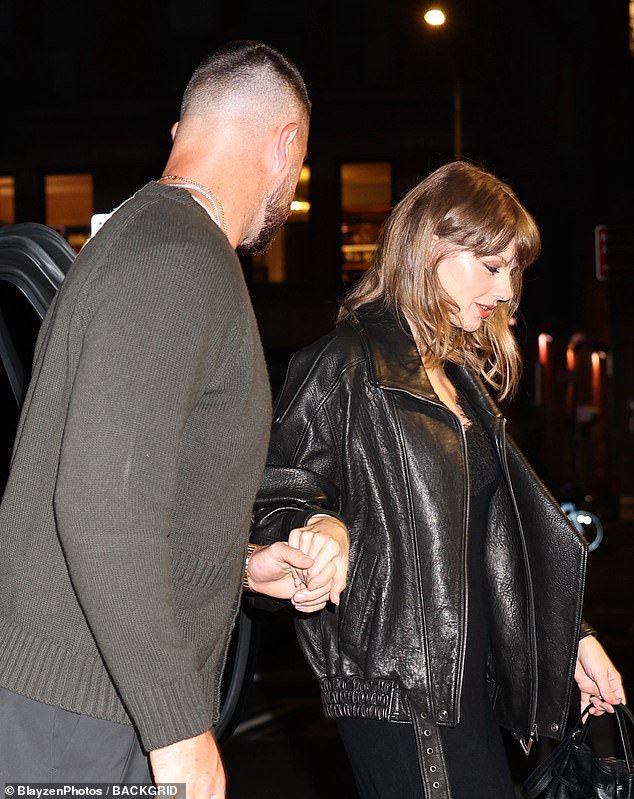 Taylor Swift stuns in leather for Travis Kelce’s 37th birthday as couple enjoys intimate night out in New York City