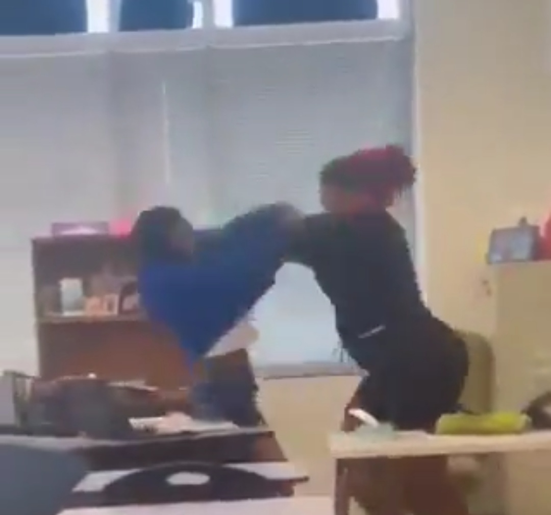 Female student ends up pinned to the floor after fighting her teacher