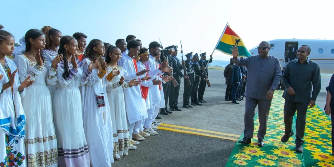 President Mahama arrives in Ethiopia; joins Prime Minister to inaugurate historic Megech Irrigation Project