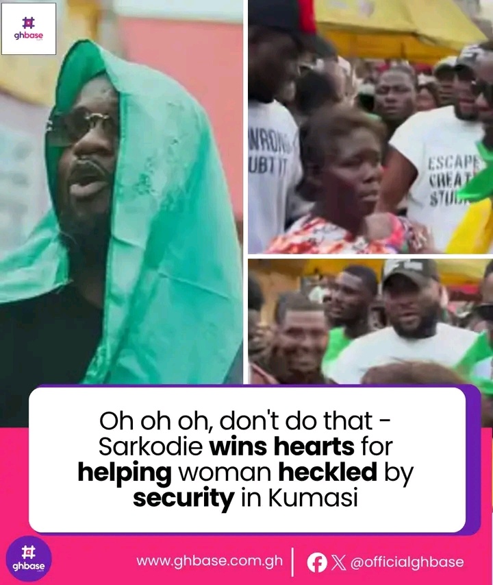 Sarkodie Steps In to Help Woman Pushed by Security in Kumasi Crowd