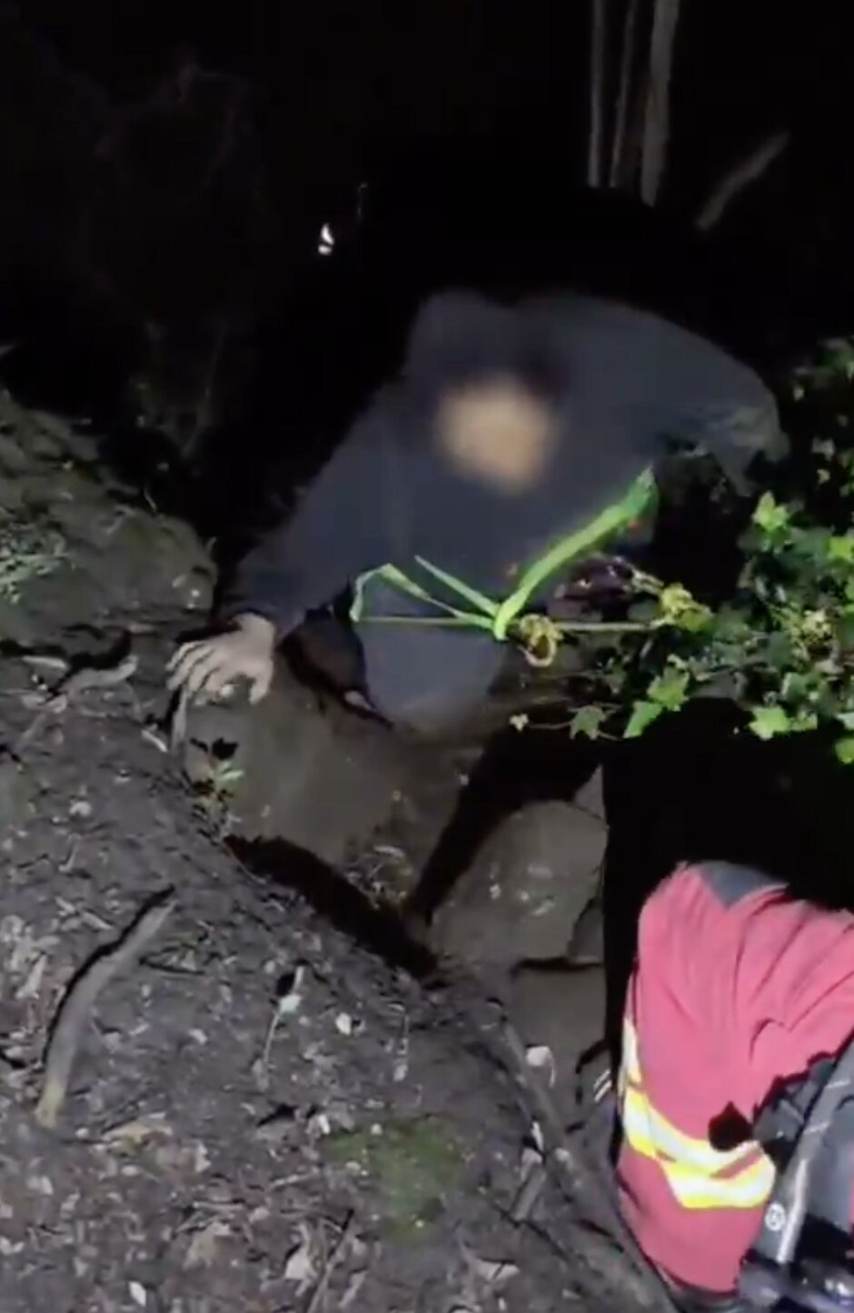 Nine teenage ghost hunters rescued from cave after vanishing down 65ft ravine while searching for ancient haunted house